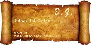 Dobos Günter névjegykártya